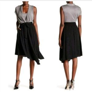 Kobi Halperin Brenda Asymmetrical Black Wrap Skirt